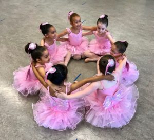 Baby pink ballerinas in tutus